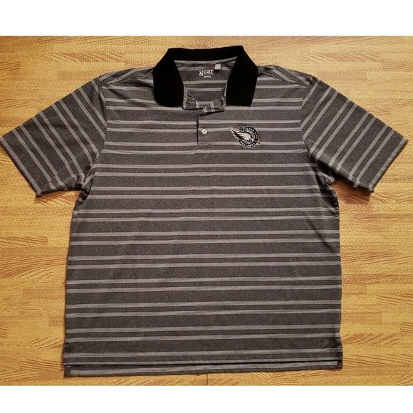 Large Sports Navy NCAA Illinois Illini Mens NCAA Mens Short Sleeve Striped Polo Collared Teechampion NCAA Mens Short Sleeve Striped Polo Collared Tee